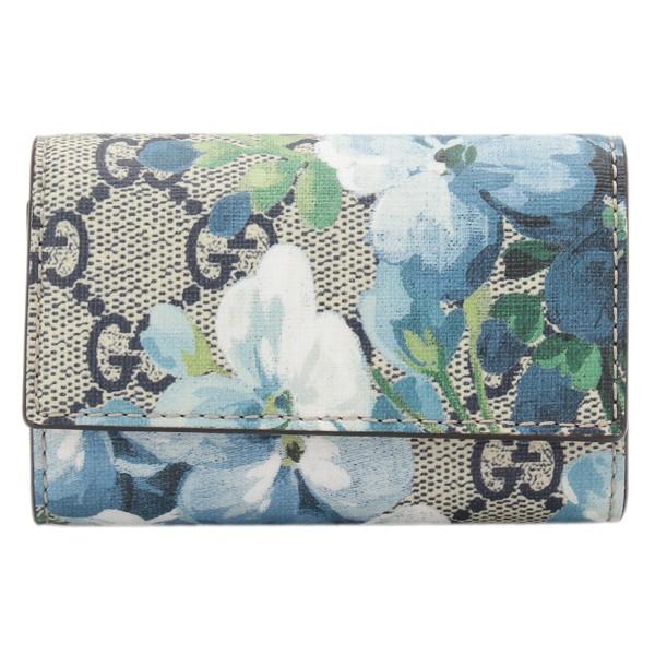 【美品】GUCCI グッチ　キーケース ブルームス 花柄　GG PVC 美品】グッチ GGスプリーム ブルームス 花柄 キーケース 6連 箱