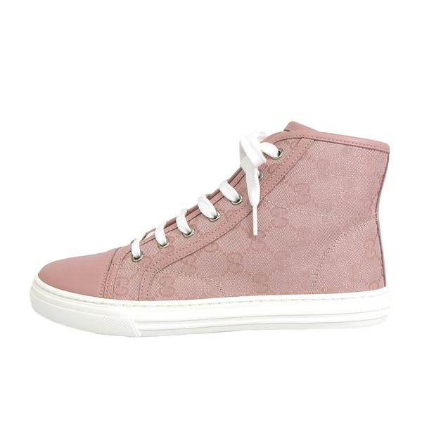 GUCCI（グッチ） スニーカー 靴 キャンバス ピンク 36 1 2 レディース