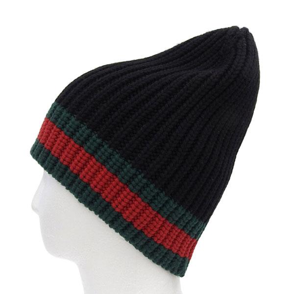 GUCCI（グッチ） GUCCI KNITTED ニットキャップ ブラック M 58 メンズ