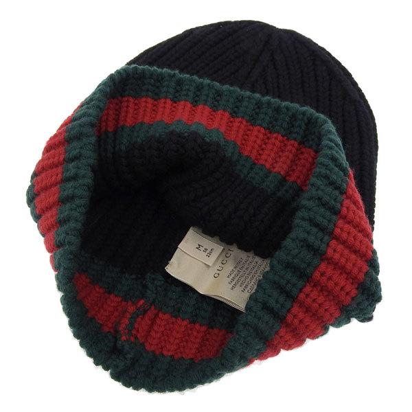 GUCCI（グッチ） GUCCI KNITTED ニットキャップ ブラック M 58 メンズ