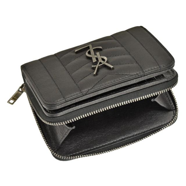 SAINT LAURENT キルティング2つ折り財布 Yves Saint Laurent（イヴ・サンローラン） 財布 二つ折り財布 YSL