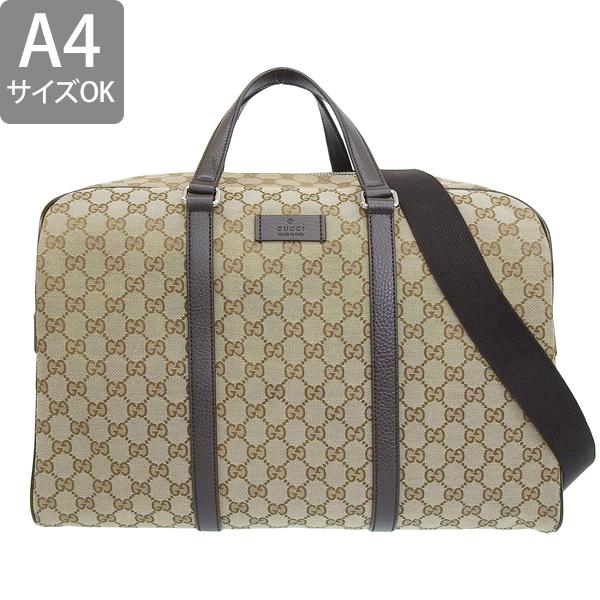 GUCCI グッチ GG柄 キャンバス レザー ビジネスバッグ A4収納 GUCCI グッチ GG柄 キャンバス レザー ビジネスバッグ A4収納