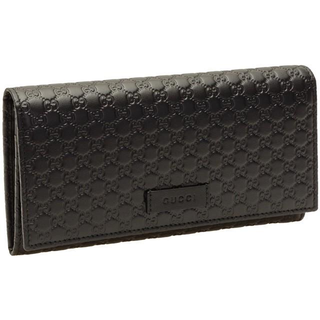 GUCCI（グッチ） 財布 長財布 二つ折り ブラック マイクログッチシマ