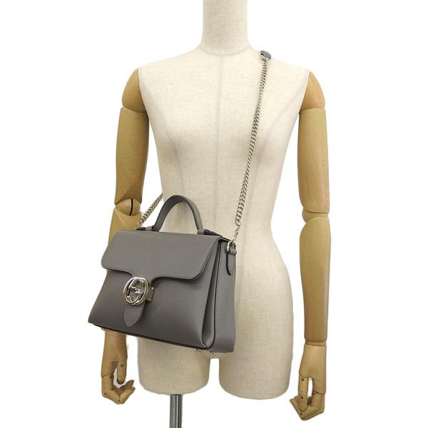 グッチ GUCCI インターロッキングG 2WAYバッグ グレー レディース