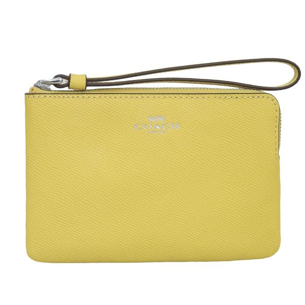 コーチ 小物 レディース ポーチ リストレット アウトレット レザー イエロー CSRN LTH CRN ZIP 58032SVS9V COACH 母の日　土日祝も毎日発送します COACH（コーチ） ポーチ リストレット レディース アウトレット レザー