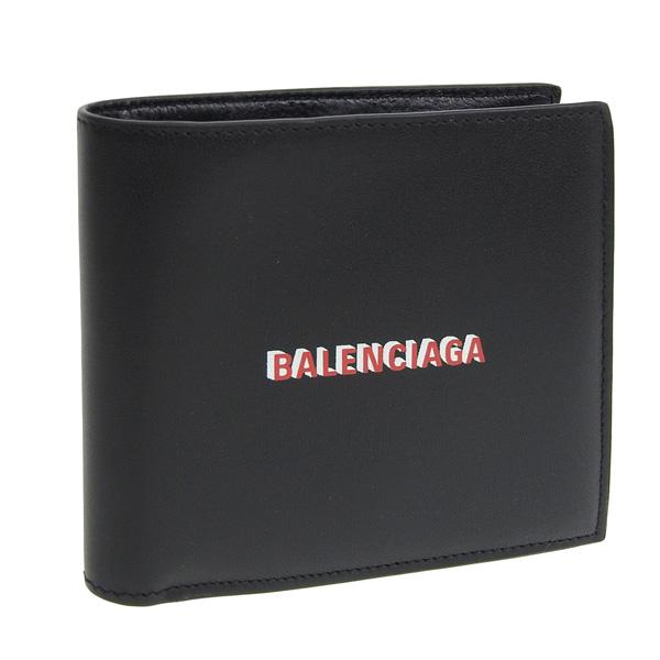 おすすめ ブラック レザー 財布 二つ折り 折財布 財布 BALENCIAGA バレンシアガ メンズ アウトレット 5943151i373 二つ折り財布