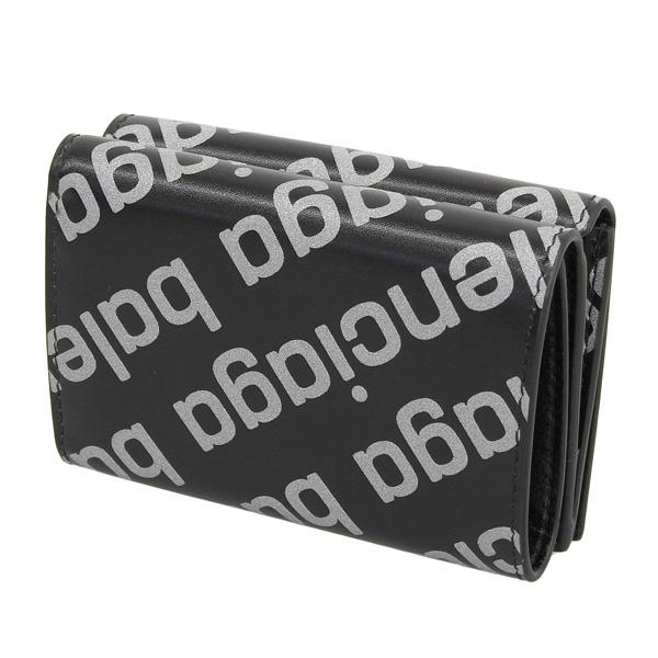 バレンシアガ 財布 レディース 三つ折り財布 アウトレット レザー ブラックマルチ 59431723V731090 BALENCIAGAの画像