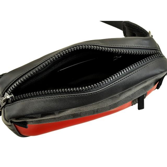 【美品】COACH コーチ ボディバッグ PVC メンズ ウエストポーチ 赤黒 COACH（コーチ） ウエストバッグ ウエストポーチ ボディバッグ メンズ