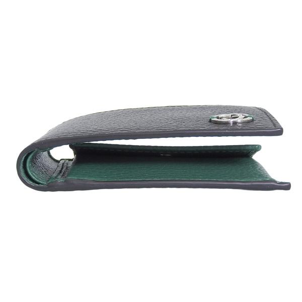 【希少】GUCCI 二つ折り財布 インターロッキング 黒 緑 バイカラー GUCCI グッチ 財布 メンズ 2つ折り 折財布 コンパクト