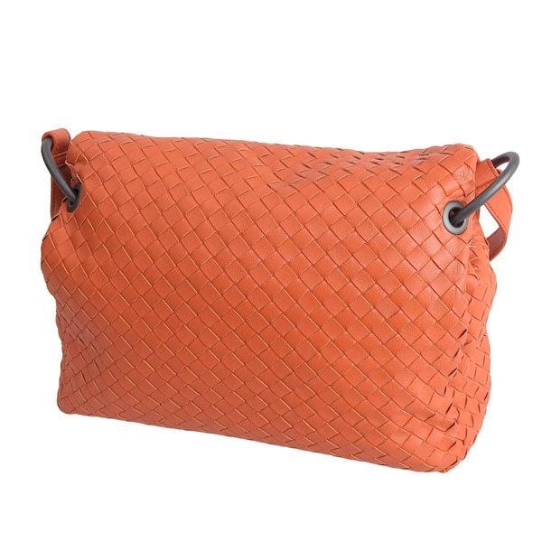 【美品】ボッテガヴェネタ ケース イントレチャート オレンジ レザー BOTTEGA VENETA（ボッテガ・ヴェネタ） バッグ ショルダーバッグ