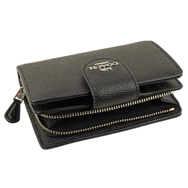 コーチ　二つ折り財布　ショルダー COACH（コーチ） 財布 二つ折り COACH 6390 ブラック ラグジュアリー