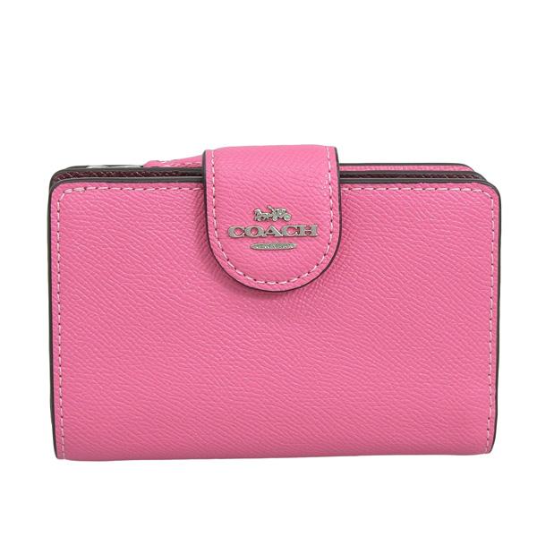 COACH スタッズ付き二つ折り財布 ピンク COACH（コーチ） 財布 レディース 二つ折り財布 アウトレット レザー