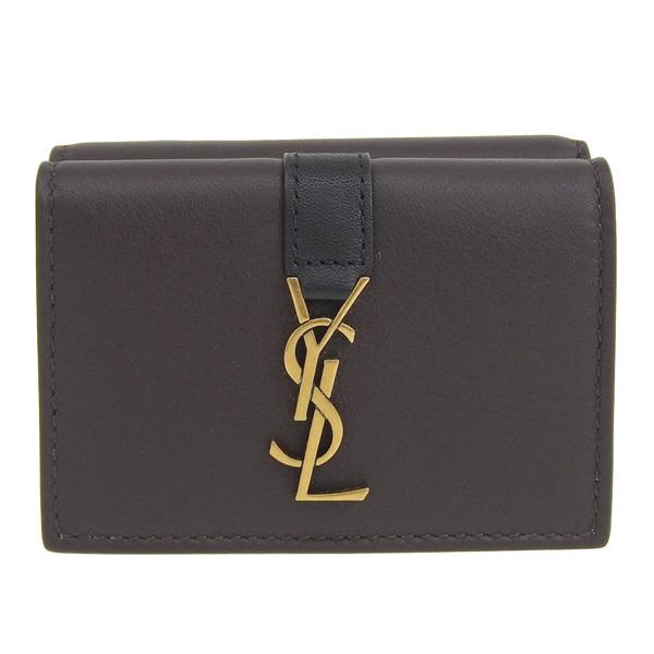SAINT LAURENT ミニ 三つ折り財布 YSL レザー Yves Saint Laurent（イヴ・サンローラン） サンローラン 財布