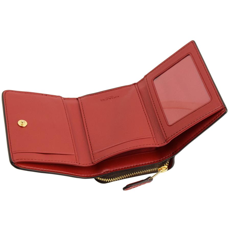 COACH/コンパクトウォレット/シグネチャー/7331/DBR/RED コーチ COACH 三つ折り財布 7331 レディース 財布 ミニ財布