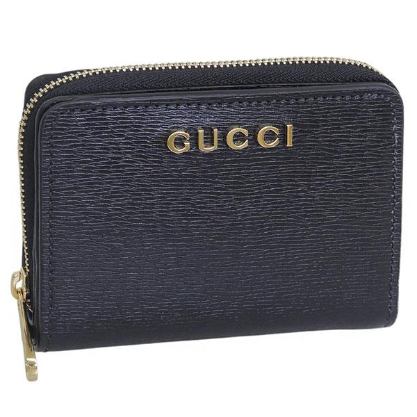 グッチ 財布 レディース 2つ折り 折財布 コンパクト アウトレット レザー ブラック W WALLET 7726390OP0N1000 GUCCI