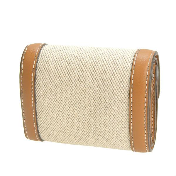 トリーバーチ TORY BURCH ELEANOR CANVAS COMPACT WALLET 財布 折財布 ミニ コンパクト キャンバス コビチャ  ブラウン レディース