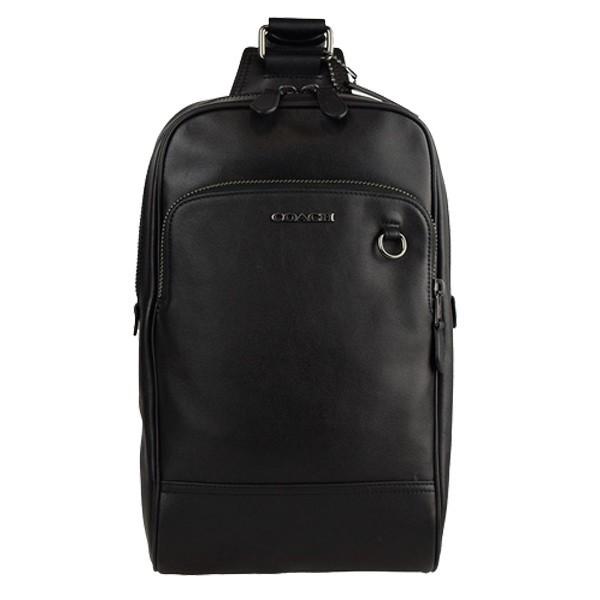 美品 COACH コーチ F89934 レザー ボディバッグ 黒 メンズ COACH（コーチ） ボディーバッグ スリングバッグ メンズ アウトレット