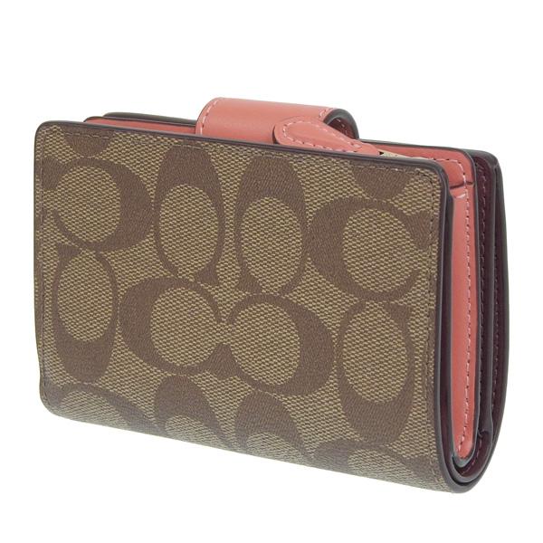 コーチCOACH♡二つ折り財布♡カーキ/ピンク正規新品 COACH（コーチ） 財布 レディース 二つ折り財布 アウトレット カーキ
