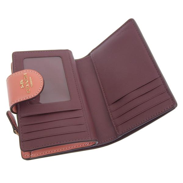 コーチCOACH♡二つ折り財布♡カーキ/ピンク正規新品 COACH（コーチ） 財布 レディース 二つ折り財布 アウトレット カーキ