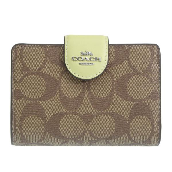 COACH（コーチ） 財布 レディース 二つ折り財布 アウトレット カーキ