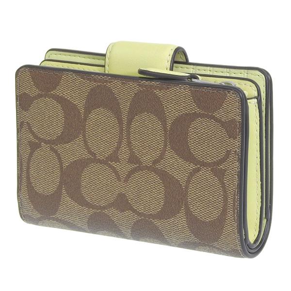 COACH（コーチ） 財布 レディース 二つ折り財布 アウトレット カーキ
