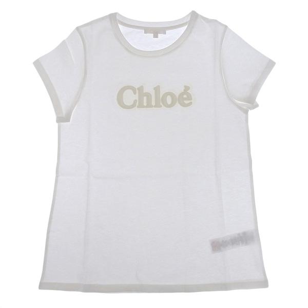クロエ Tシャツ カットソー ガールズ レディース 14サイズ コットン100% ホワイト C15E35-117-WT CHLOE｜riverall-men｜02