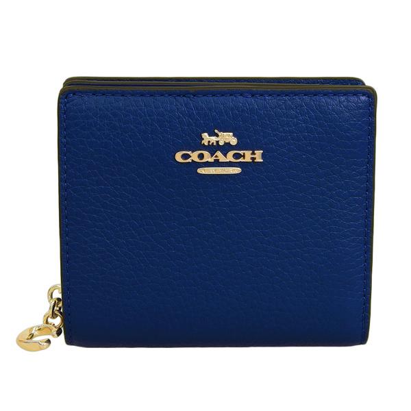 新品☆COACH コーチ　折り財布　デニム　ブルー　レザー 折り財布 COACH コーチ 二つ折り財布 デニム 財布 カードケース