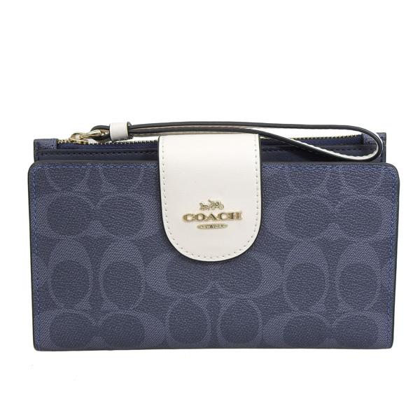 COACH（コーチ） 財布 レディース 二つ折り アウトレット デニムマルチ