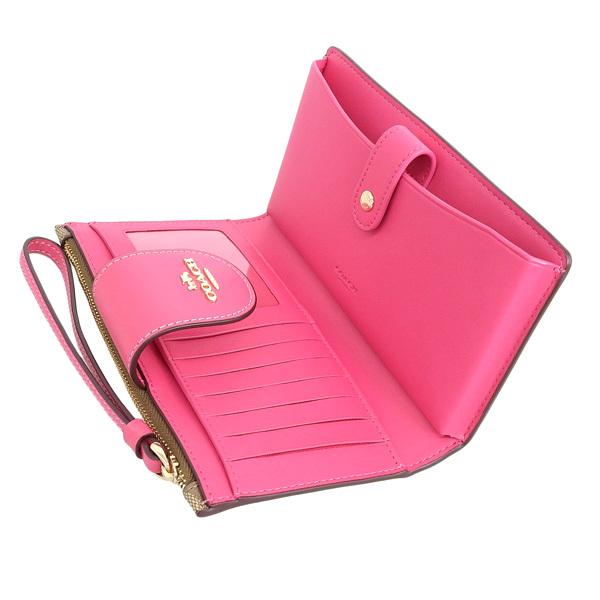 COACH（コーチ） 財布 レディース長財布 カーキ ピンク c2874