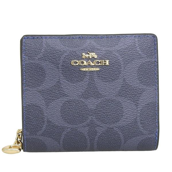 COACH（コーチ） 財布 折財布 二つ折り デニムネイビー レディース