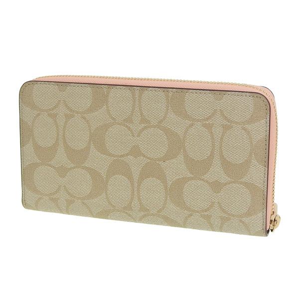 コーチ長財布C4452シグネチャーベージュ×ピンク　新品未使用 COACH（コーチ） COACH SIGNATURE LONG ZIP AROUND WALLET 長財布 財布