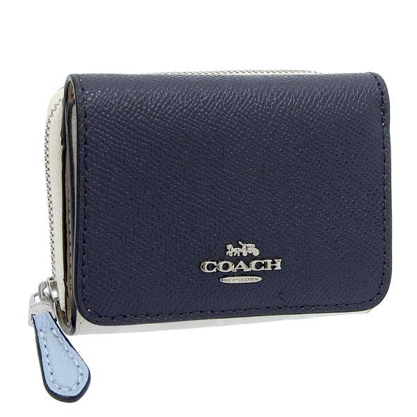 未使用☆COACHコーチ 折り財布 コンパクトミニ ネイビー シグネチャー COACH（コーチ） 財布 折財布 ミニ コンパクト レザー シグネチャー