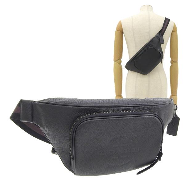 【美品】COACH ボディバッグ ブラック オールレザー COACH（コーチ） ボディバッグ バッグ レザー ブラック メンズ c5393