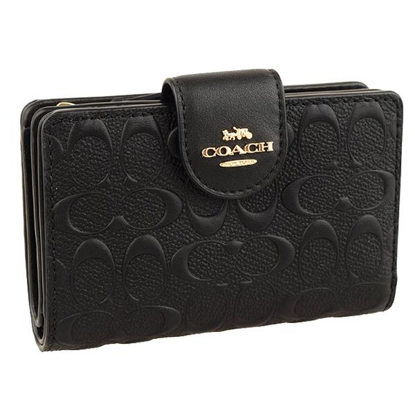 【みゆ様】新品⭐️ COACH 二つ折り財布 ブラック C5896 箱なし COACH（コーチ） 財布 折財布 二つ折り シグネチャー アウトレット