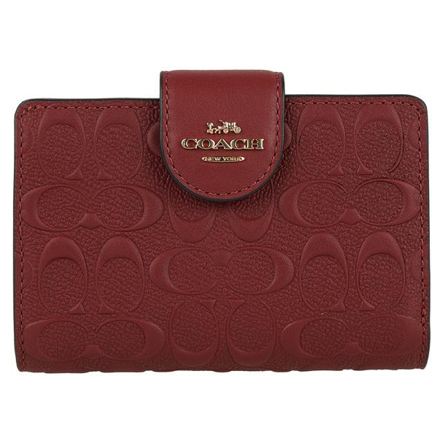 【新品】COACH コーチ 二つ折り財布 C5896　アウトレット エンボス加工 COACH コーチ 財布 折財布 二つ折り シグネチャー アウトレット