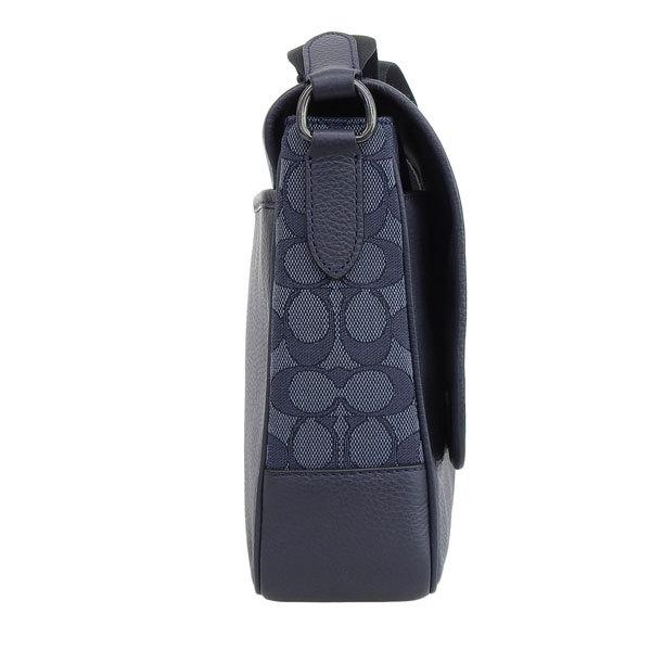 未使用級 コーチ トンプソン スモール マップバッグ ビジネス 本革 肩掛け 黒 COACH（コーチ） トンプソン スモール マップ バッグ シグネチャー