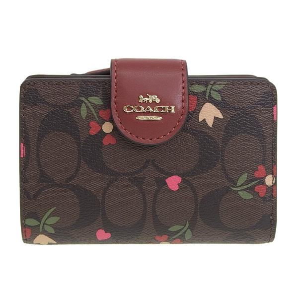 COACH（コーチ） 財布 折財布 二つ折り 財布 ブラウンマルチ