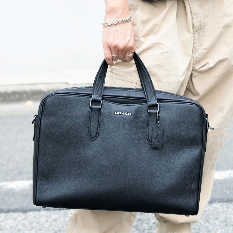 コーチ バッグ メンズ ビジネスバッグ 2WAYブリーフケース A4 アウトレット レザー ブラック C8174 COACH｜riverall-men｜02