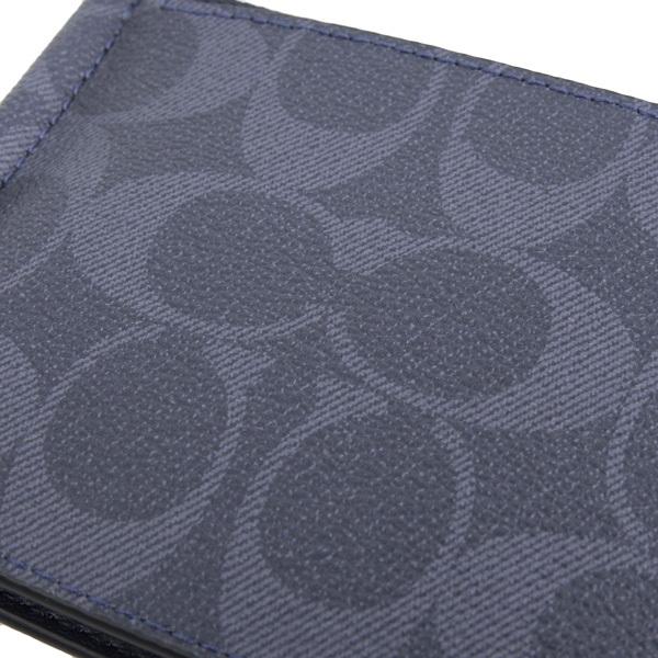 新品☆COACH(コーチ)折り財布　メンズ　ネイビー レザー 折り財布 COACH（コーチ） 財布 メンズ 二つ折り財布 コインケース付き 新作