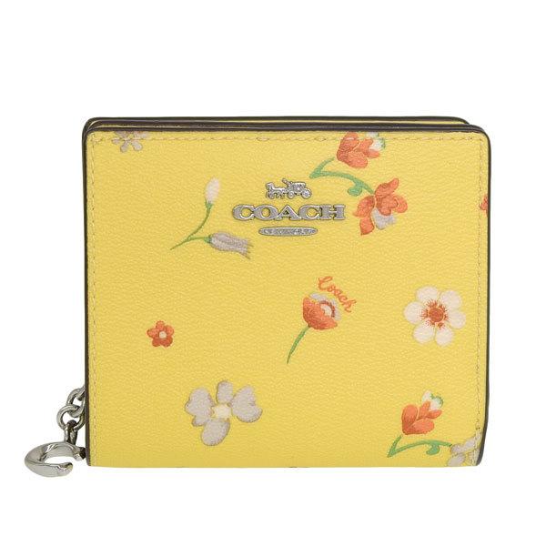 COACH（コーチ） 財布 折財布 二つ折り 財布 イエローマルチ