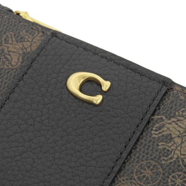 ​【しんちゃん様】COACH コーチ 三つ折り財布 レザー ブラック ゴールド COACH（コーチ） 財布 レディース 二つ折り財布 アウトレット ブラック