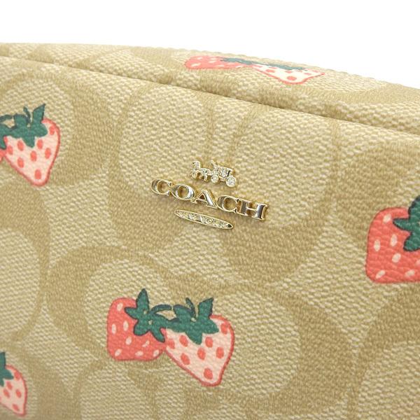 COACH（コーチ） ポーチ 小物入れ シグネチャー ストロベリー ベージュ 