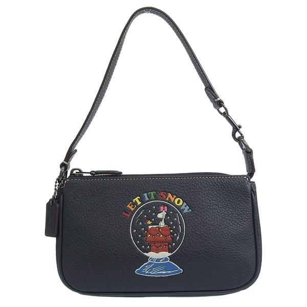 コーチ　ノリータ　アクセサリーポーチ　ミニハンドバッグ　チェーン　レザー　紺 COACH（コーチ） バッグ レディース ハンドバッグ アウトレット