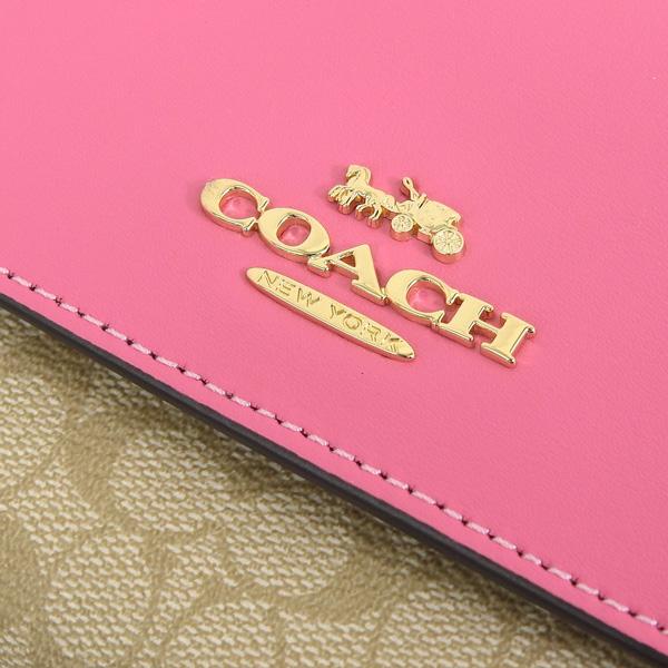 COACH財布 カーキ×ピンクルビー 新品】COACH コーチ 長財布 シグネチャー カーキ ピンク｜Yahoo!フリマ