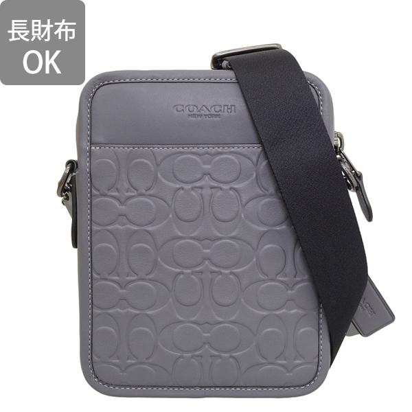 コーチ エンボス グレーショルダーバッグ COACH（コーチ） バッグ メンズ ショルダーバッグ アウトレット レザー