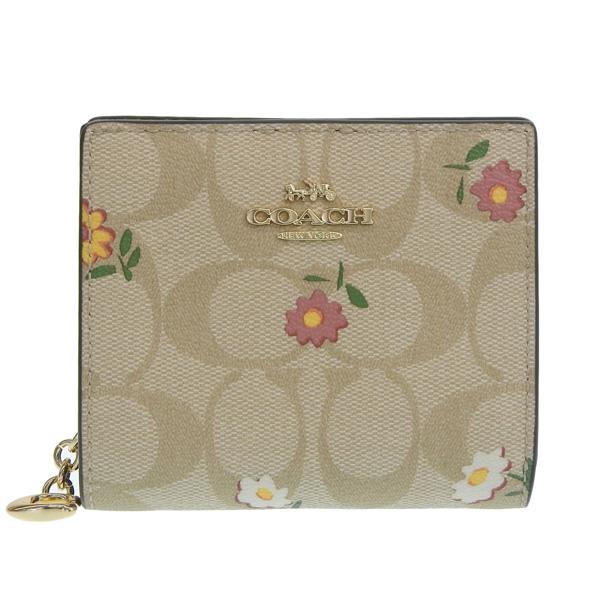 新品未使用✨コーチ COACH 二つ折り財布 レザー マルチカラー COACH（コーチ） 財布 レディース 二つ折り財布 アウトレット ベージュ