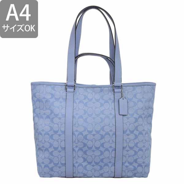 極美品♡COACH コーチ シグネチャー レザー トートバッグ ブルー COACH（コーチ） バッグ メンズ トートバッグ アウトレット
