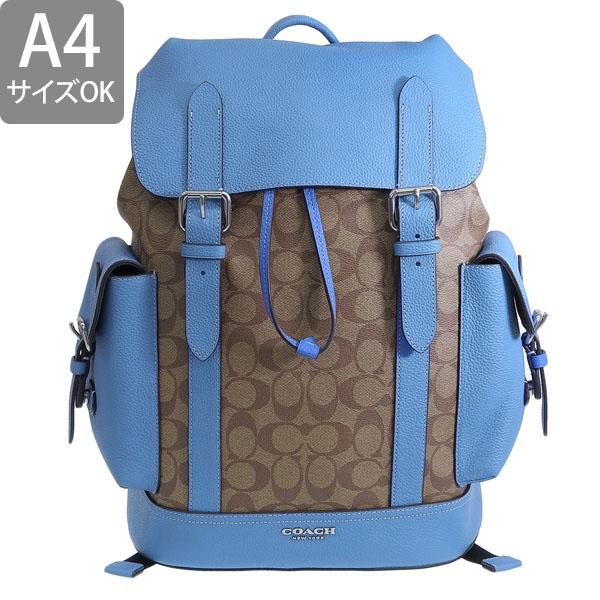 コーチ バッグ メンズ リュックサック バックパック アウトレット シルバーカーキレザーブルー CJ493SVVRF COACH A4対応｜riverall-men｜02