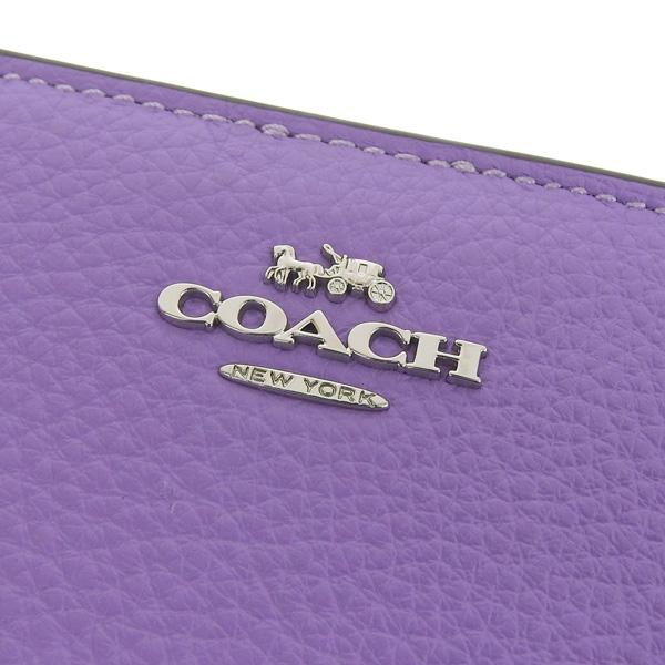 未使用✨コーチ 折 財布 ウォレット レザー ゴールド ロゴ パープル 紫 COACH（コーチ） 財布 レディース 二つ折り財布 アウトレット レザー
