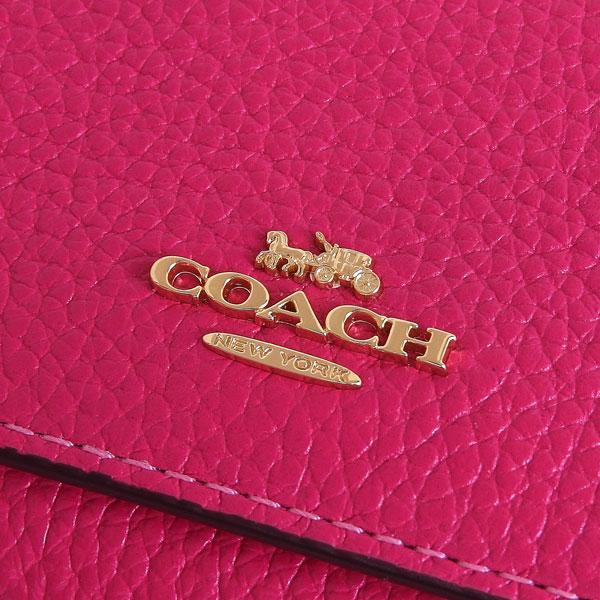 COACH 三つ折り財布 レッド ホワイトピンクカラー COACH（コーチ） 財布 レディース 三つ折り財布 アウトレット レザー